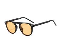YAMEIZE Gafas de Sol Redondo de Hombre Mujer Vintage Retro Pequeño Ovaladas Gafas de Sol Flat Top Protección UV400