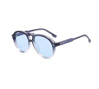 YAMEIZE Gafas de Sol Vintage Ovaladas de Doble Puente - para Mujeres Hombres Estilo Retro de Piloto Gafas Protección UV400 Sombra de Conducción (Azul Degradado)