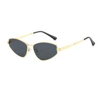 YAMEIZE Retro Gafas de Sol Ovalado Mujer y Hombre Vintage Gafas de Sol Pequeñas Montura Metal Estrechas de los Años 90 Irregulares Gafa Protección UV400