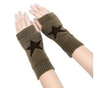 YAMEIZE Y2K Fingerless Estrella Impresa de Punto - Guantes para Mujeres Hombres Autumn Star Printed Invierno Caliente Guantes Ropa de Punto Conducción al Aire Libre