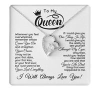 Yametee Collar personalizado con texto en inglés «To My Wife From Husband I Love You More», cumpleaños, aniversario, boda, San Valentín, Navidad, tarjeta de mensaje personalizada, Forever Love