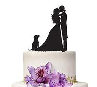 YAMI COCU Decoración para tarta de boda, color negro, silueta acrílica para parejas de novia y novio, decoración de fiesta de boda