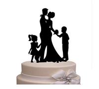 YAMI COCU Decoración para tarta de boda con flores de novia y novio con decoración de boda para niñas y niños