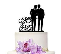 YAMI COCU Mr And Mr Gay Decoración para tarta de boda, silueta acrílica para pareja de novios y novios