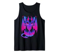 Yami Kawaii Gato Diablo Creepy Cute Pastel Goth Japonés Camiseta sin Mangas