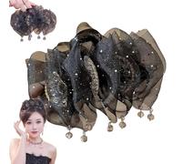 Yamloveme Fan Tassel Hair Claw Clip, Fan Tassel Hair Claw Clip, Fluffy Tassel High Top Hair Volume Shark Pin, 2025 Upgraded Vintage French Barrette Pins, Thick to Thin Hair for Women (1pc)