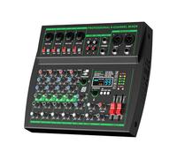 Yamnweo MW-6 - Mezclador de audio profesional para DJ de 6 canales, color negro, mezclador portátil con DSP 99 efectos preestablecidos para transmisión en vivo, podcasting, fiesta en casa