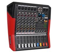 Yamnweo TF600 Mezclador profesional de 6 canales con barra de sonido Bluetooth con amplificador de potencia, 2 mezcladores de salida de potencia de 450 W, ecualizador de 7 etapas, 99 efectos DSP