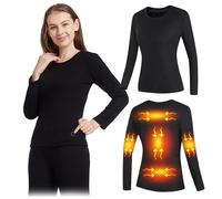 YAMNYSS Camisa De Ropa Interior Calentada Eléctrica Camiseta Térmica De Calefacción para Mujeres con 8 Zonas De Calentamiento para Deportes Al Aire Libre En Tiempo Frío,Negro,M