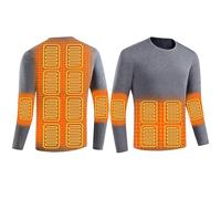 YAMNYSS Camiseta Térmica Calefactada para Hombre Calefacción Eléctrica Ropa Interior Camisa Caza Esquí Moto Deporte Al Aire Libre Ropa Calefactada,Gris,XXL