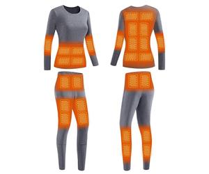 YAMNYSS Conjunto De Ropa Interior con Calefacción 28 Zonas De Calentamiento, Mujeres Eléctricas Térmica Larga Johns Conjunto para Esquí, Caza, Camping