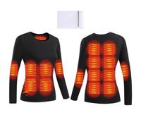 YAMNYSS Tops De Ropa Interior Calefactable para Mujer 16 Zonas De Calefacción, Térmica Eléctrica Camiseta De Capa Base para Esquí Al Aire Libre, Ciclismo, Senderismo,Negro,XS