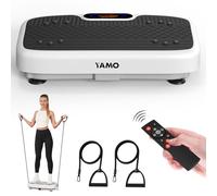 YAMO Plataforma Vibratoria | 5 Programas + 99 Niveles de Vibración | Plataforma Vibración Muscular para Hacer Ejercicio en Casa con Mando a Distancia y Bandas Elásticas