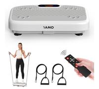 YAMO Plataforma Vibratoria | 5 Programas + 99 Niveles de Vibración | Plataforma Vibración Muscular para Hacer Ejercicio en Casa con Mando a Distancia y Bandas Elásticas