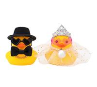 Yamobi 2 Piezas Pato Chirriante para Bodas, Novia y Novio, Pato de Goma, Mini Pareja de Patos para Ceremonia, Regalo, Recuerdo, Bendición Matrimonial, Regalo Elegante y Conmovedor