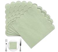 Yamobi 20 servilletas de boda color verde, servilletas desechables para postres, servilletas de bebidas, servilletas de cena verde salvia para bodas y cumpleaños, 25 x 25 cm