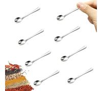 Yamobi 6 Piezas Tiny Cucharas de Acero Inoxidable para Tarros de Especias, Tamaño Mini 7,5CM, Cucharas de Sal Para Tarros Pequeños Cucharas para Especias, Sal, Divertidas Pequeñas Cucharitas