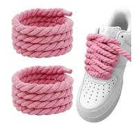 Yamobi Par de Cordones Gruesos para Air Force 1 - Redondos de 0,8 cm (150 cm) para Zapatos y Zapatillas Deportivas (Rosa)