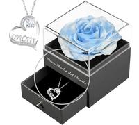 Yamonic Regalo Dia de la Madre, Rosa Eterna con Collar Plata de Ley 925, Regalo para Mamá,Rosa Eterna Natural Preservada,Mejor Madre del Mundo,Regalos Cumpleaños Mama