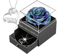 Yamonic Regalos Día de la Madre, Rosa Eterna Natural para Día de la Madre,“Mejor Madre del Mundo” en Italiano,Regalos para Mamá, Rosa Preservada con Collar, Regalo Cumpleaños Mamá, Cielo Estrellado