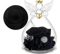 Yamonic Rosa Eterna Regalo Mujer,Rosa Eterna Natural Preservada con Figura Ángel Regalo para Mama, Flores Preservadas Regalos Cumpleaños Mujer Abuela,Regalos Originales Navidad Dia de la Madre