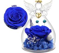 Yamonic Rosa Eterna Regalo Navidad Originales para Mujer,Flores Preservadas Regalos para Mama,Flore Eterna con Figura Ángel Regalos Cumpleaños Mujer Abuela,Regalo San Valentin Dia de la Madre