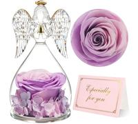 Yamonic Rosa Eterna Regalo Originale para Mujer,Rosa Preservada con Figura Ángel Regalos para Mamá,Regalos Cumpleaños Mujer Abuela,Flore Eterna Regalo Navidad San Valentin Dia de la Madre
