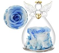 Yamonic Rosa Eterna Regalo para Mama,Flores Preservadas Regalo para Mujer,Flore Eterna con Figura Ángel Regalo Cumpleaños Mujer,Regalo Abuela,Regalos Originales Navidad Mujer Regalo Dia de la Madre