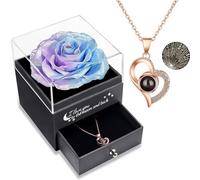 Yamonic Rosa Eterna Regalos Originales para Mujer,Rosa Eterna Natural Preservada con Collar Regalo Mujer,Flore Preservada Regalos Madres Regalo Navidad San Valentin Dia de la Madre Cumpleaños