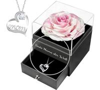 Yamonic Rosa Preservada Regalos Día de la Madre, Rosa Eterna Natural,“Mejor Madre del Mundo” en Alemán,Regalos para Mamá