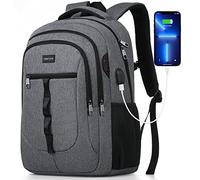 YAMTION Mochila Escolar,Mochila Hombre y Mujer Juvenil Mochila Portatil para Adolescente Niña Estudiante Universidad Instituto Oficina Trabajo 17.3 pulgadas Gris Oscuro