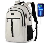 YAMTION Mochila Escolar,Mochila Mujer Niña Mochila Portatil para Adolescente Estudiante Universidad Instituto Oficina Trabajo 15.6 pulgadas Beige