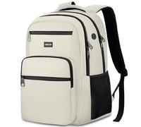 YAMTION Mochila para hombre, mochila escolar adolescente, beige, 15.6"
