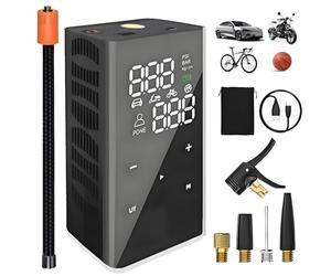 yanace 12000mAh Inflador Ruedas Coche- Velocidad 4X, 150PSI Mini Compresor Aire Portatil Bateria, Inflador Electrico Bicicleta para Válvula Schrader/Presta/Dunlop, 10Bar Hinchador Ruedas Moto/Bici/SUV