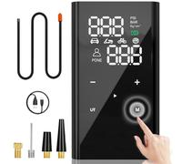 Yanace Compresor de aire portátil de 12000 mAh, inflador de neumáticos portátil de 4 velocidades para coche, bomba de aire de 150 PSI para neumáticos de coche con LED/USB-C, bomba de neumáticos