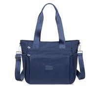 YANAIER Bolso bandolera grande de nailon resistente al agua para mujer, para ir de compras, viajes, casual, uso diario, azul oscuro, L, Bolsas