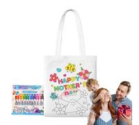 Yanayi Bolsa de Tela Lisa - Bolsa De Regalo Para Colorear,Actividades Educativas de Aprendizaje para el Día de la Madre con Rotuladores de Pintura para Niños de 3 Años en Adelante Hogar Colegio Aula