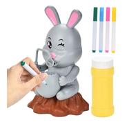 Yanayi Creador De Burbujas,Soplador Conejo con Música Y Luces | Máquina Infantil con Zona de Pintura DIY | para Niños, Uso Interior y Exterior, Fiestas Cumpleaños y