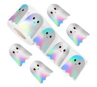 Yanayi Pegatinas de Halloween para Niños,Pegatinas de Fantasmas Resistentes al Agua para Álbumes | Decoraciones Holográficas para Manualidades de Niños Libros Puertas Botellas Decoración Fiestas