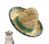Yanayi Sombreros Pequeños | Sombrero Mexicano Tejido,Diadema de ala Ancha para Fiestas Disfraces Infantiles Mascotas Cumpleaños