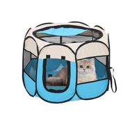 Yanayi Tienda para Gatos - Corral para Perros con Malla Semicerrado - Transportín Jaula Transpirable para Cachorros Hurón Erizo Cobaya Hámster Aves Pequeñas Gatito Viaje Camping