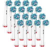 YanBan Cabezal de repuesto para cepillo de dientes compatible con Oral B cepillo de dientes eléctrico, cerdas en ángulo para una limpieza más profunda, paquete de 16