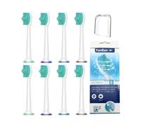 YanBan Cabezales de repuesto compatibles con Philips Toothbrush HX6530 HX6014 Healthywhite + Adaptiveclean, paquete de 8 cabezales de cepillo de dientes