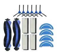 YanBan Kit de Repuesto Compatible con Cecotec Conga 1790 aspiradora Ultra robótica Incluye 4 filtros, 4 Almohadillas para mopa, 6 cepillos Laterales, 2 cepillos giratorios, Paquete de 16