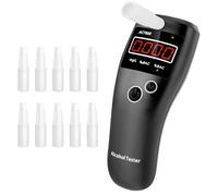 Yanbaozi Alcoholimetro Digital Homologado, Profesional Portátil de Alcohol con Pantalla LCD con 10 Boquillas, Sensor Semiconductor