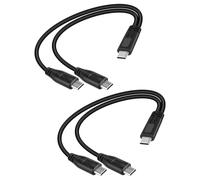 YANBORONSN 2 en 1 Multi USB C Splitter Cable de carga corta, USB C macho a 2 tipo C macho conector Y Cable de fuente de alimentación sin transferencia de datos (2 unidades)