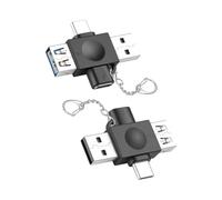 YANBORONSN 20 W 4 en 1 USB A a USB C adaptador de carga múltiple | Lote de 2 conectores de carga multifunción para dispositivos pequeños, USB C y USB A macho de entrada