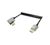 YANBORONSN 4K Mini HDMI a HDMI Spiralkabel 2.2FT Kurzes HDMI zu Mini HDMI Kabel Federspirale HDMI 2.0 Kabel 4K @120Hz 18Gbps für Kamera/Camcorder/HDTV/Tablette (Izquierda)