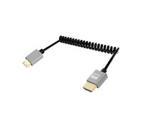 YANBORONSN 4K Mini HDMI a HDMI Spiralkabel 2.2FT Kurzes HDMI zu Mini HDMI Kabel Federspirale HDMI 2.0 Kabel 4K @120Hz 18Gbps für Kamera/Camcorder/HDTV/Tablette (Recto)