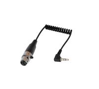YANBORONSN 90 Grados Chapado en oro de 3,5 mm a mini XLR 3Pin Hembra Cable en Espiral, 1/8 Pulgadas Jack TRS Estéreo Macho a XLR 4Pin Cable de Audio paraMicrófonos, Teléfonos Móviles (4 Pin)
